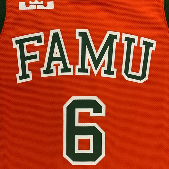 SOLD NWT Nike LeBron James Florida A&M Rattlers FAMU #6 Orange Jersey Men’s M - Picture 4 of 7